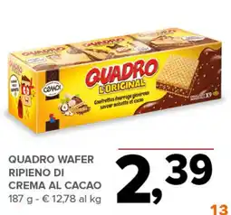 Todis Quadro wafer ripieno di crema al cacao offerta