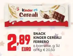 Pam Snack kinder cereali FERRERO offerta