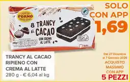 Todis Trancy al cacao ripieno con crema al latte offerta