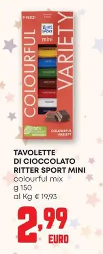 Pam Tavolette di cioccolato ritter sport mini colourful mix offerta