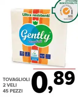 Todis Gently tovaglioli 2 veli 45 pezzi offerta