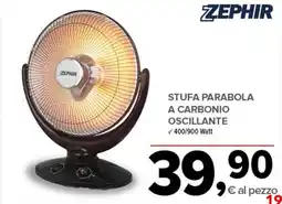 Todis Zephir stufa parabola a carbonio oscillante offerta