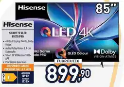 Unieuro Hisense SMART TV QLED 85E7Q PRO offerta