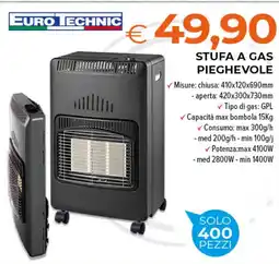 Todis EURO TECHNIC Stufa a gas pieghevole offerta
