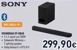Unieuro SONY SOUNDBAR HT-BD60 offerta