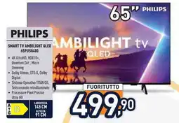 Unieuro PHILIPS SMART TV AMBILIGHT QLED 65PUS8400 offerta