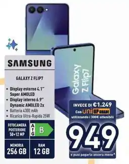 Unieuro SAMSUNG GALAXY Z FLIP7 offerta
