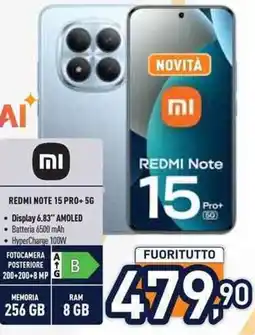 Unieuro Xiaomi REDMI NOTE 15 PRO+ 5G offerta