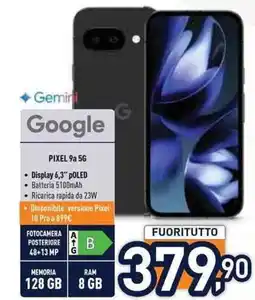 Unieuro Google PIXEL 9a 5G offerta