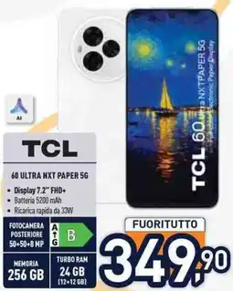 Unieuro TCL 60 ULTRA NXT PAPER 5G offerta