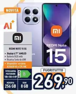 Unieuro Xiaomi REDMI NOTE 15 5G offerta