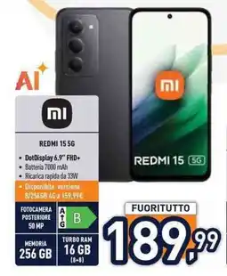 Unieuro Xiaomi REDMI 15 5G offerta