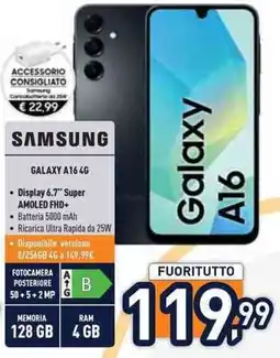 Unieuro SAMSUNG GALAXY A16 4G offerta