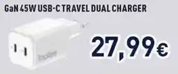 Unieuro ioplee GaN 45W USB-C TRAVEL DUAL CHARGER offerta