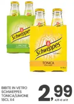 Despar Bibite in vetro schweppes tonica/limone offerta