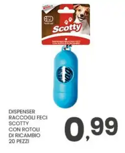 Despar Dispenser raccogli feci scotty con rotoli di ricambio 20 pezzi offerta