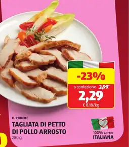 ALDI Il podere tagliata di petto di pollo arrosto offerta