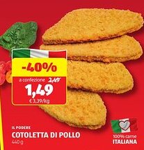 ALDI Il podere cotoletta di pollo offerta