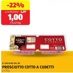 ALDI Il tagliere del re prosciutto cotto a cubetti offerta