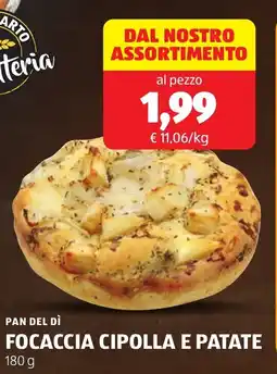 ALDI Pan del dì focaccia cipolla e patate offerta