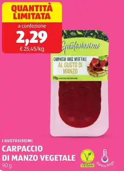 ALDI I gustosissimi carpaccio di manzo vegetale offerta