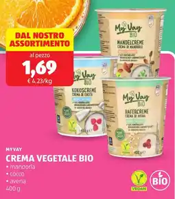 ALDI Myvay crema vegetale bio offerta