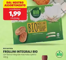 ALDI Bio natura frollini integrali bio offerta