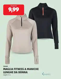 ALDI Crane maglia fitness a maniche lunghe da donna offerta