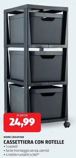 ALDI Home creation cassettiera con rotelle offerta