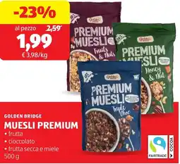 ALDI Golden bridge muesli premium offerta