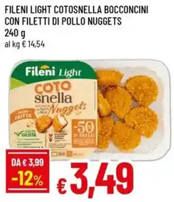 A&O Fileni light cotosnella bocconcini con filetti di pollo nuggets offerta
