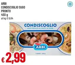 A&O Arbi condiscoglio sugo pronto offerta
