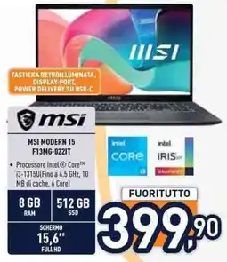 Unieuro MSI MODERN 15 F13MG-0221T offerta