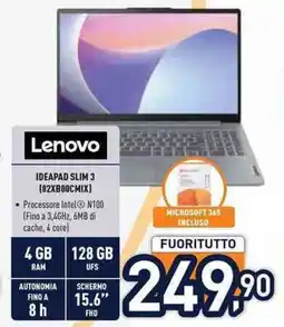Unieuro Lenovo IDEAPAD SLIM 3 (82XB00CMIX) offerta