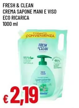 A&O Fresh & clean crema sapone mani e viso eco ricarica offerta