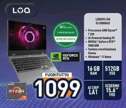 Unieuro LENOVO LOQ 83JG00B6IX offerta