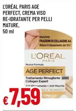 A&O L'oréal paris age perfect, crema viso re-idratante per pelli mature offerta