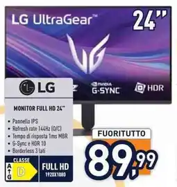 Unieuro LG MONITOR FULL HD 24" offerta