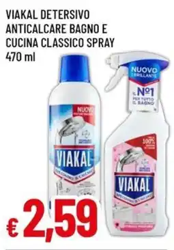 A&O Viakal detersivo anticalcare bagno e cucina classico spray offerta