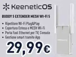 Unieuro Keeneticos buddy 5 extender mesh wi-fi 5 offerta