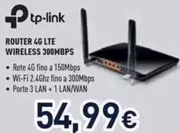 Unieuro tp-link ROUTER 4G LTE WIRELESS 300MBPS offerta