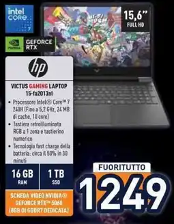 Unieuro hp VICTUS GAMING LAPTOP 15-fa2013nl offerta