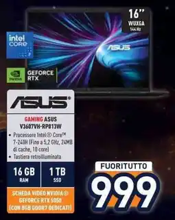 Unieuro GAMING ASUS V3607VH-RP013W offerta