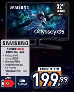 Unieuro SAMSUNG MONITOR GAMING ODYSSEY 65-655C offerta