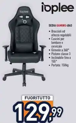 Unieuro ioplee SEDIA GAMING 4063 offerta