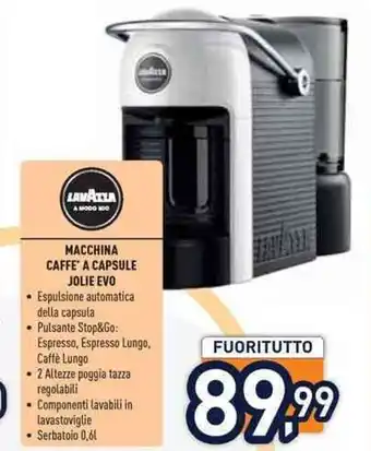 Unieuro Lavazza macchina caffe' a capsule jolie evo offerta