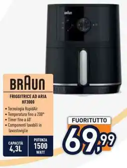 Unieuro BRAUN FRIGGITRICE AD ARIA HF3000 offerta