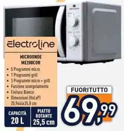 Unieuro Electroline MICROONDE ME208COR offerta