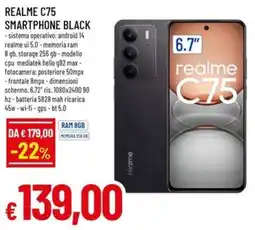 A&O REALME C75 smartphone black offerta