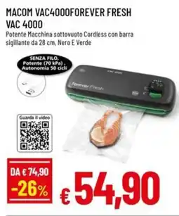 A&O MACOM VAC4000FOREVER FRESH VAC 4000 offerta